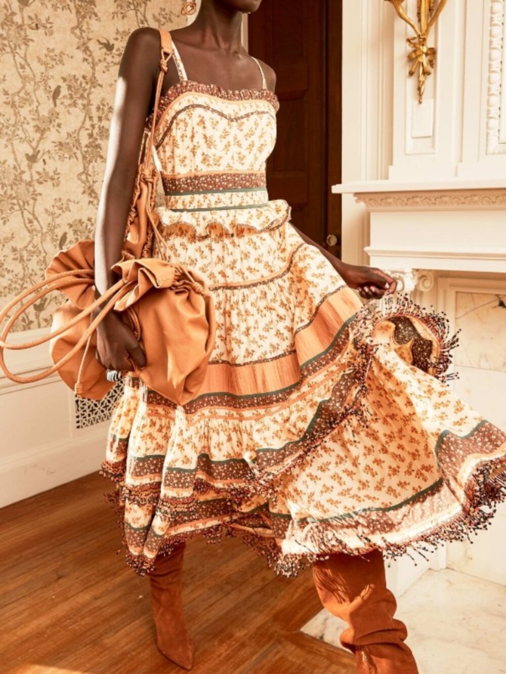 NWOT ULLA JOHNSON Cecilie Midi Dress in Dream Floral XS $845